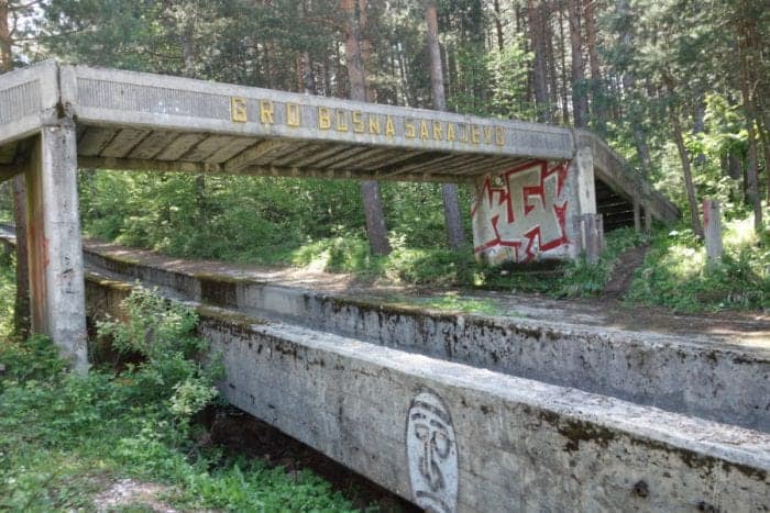 How To Get To the Sarajevo Bobsled Track, Sarajevo Olympic Bobsleigh, How to Visit the Abandoned Sarajevo Bobsled Track, Hiking To The Abandoned Sarajevo Bobsled Track, Sarajevo Bobsleigh Track, How to Visit the Abandoned Sarajevo Bobsled Track, Abandoned Olympic bobsled track in Sarajevo, Sarajevo abandoned bobsled track, Sarajevo 1984 bobsleigh, Sarajevo bobsleigh track, how to get to the bobsleigh track, olympics, 1984, winter olympics, urban exploration, urbex, abandoned, Yugoslavia, Bosnia, Herzegovina, balkans, war, civil war, Serbia, Croatia, balkan war, bullet holes, scars, remnants, soviet, communism, directions, walking, hiking, Backpacking the Balkans, Balkan trip, things to do in Sarajevo, things to do in Bosnia, alternative things to do in Sarajevo, Things to do in Bosnia and Herzegovina, how to get to the Sarajevo Bobsled Track, 