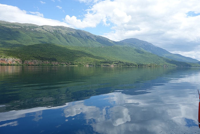 Taking the 2.5hr ferry across Lake Ohrid to the stunning St. Naum Monastery, Macedonia, svet naum, things to do in ohrid, albania, border, passport, adventure, explore, beautiful, balkans, best places to see, things to see, trips from ohrid, bay of the bones, church, paintings, frescos, ferry trip, water, swim, beach, crossing the albanian macedonian border on foot, off the beaten track, off the beaten path