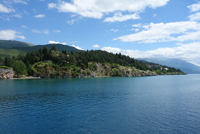 Taking the 2.5hr ferry across Lake Ohrid to the stunning St. Naum Monastery, Macedonia, svet naum, things to do in ohrid, albania, border, passport, adventure, explore, beautiful, balkans, best places to see, things to see, trips from ohrid, bay of the bones, church, paintings, frescos, ferry trip, water, swim, beach, crossing the albanian macedonian border on foot, off the beaten track, off the beaten path