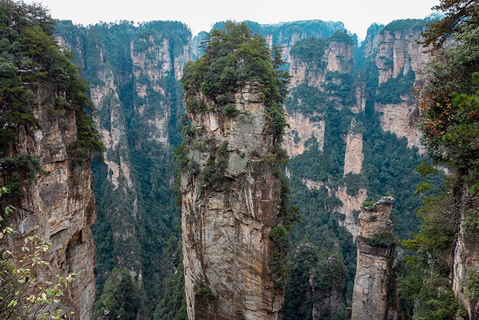 looking out over the Avatar Hallelujah Mountain viewpoint when visiting zhangjiajie, china