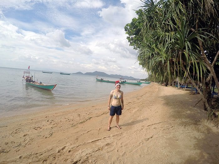 Christmas On The Beach In Cambodia 11 Christmas in Cambodia, Christmas on a beach, kampot, kep, rabbit island, Koh tonsay, Christmas in Asia, Christmas Cambodia,Koh Tonsay Cambodia, Spending Christmas on the beach: A day of adventure to find paradise on a Cambodian Island for a different type of celebration, Beach, abroad, Cambodia, Kep, Kampot, Siem Reap, Angkor Wat, Adventure, Beach, sea, swim, island, Koh, rabbit island, Koh Tonsay, bungalow, bungalow on the beach, drinking from a coconut, Santa, hot Christmas, Christmas in Southeast Asia,