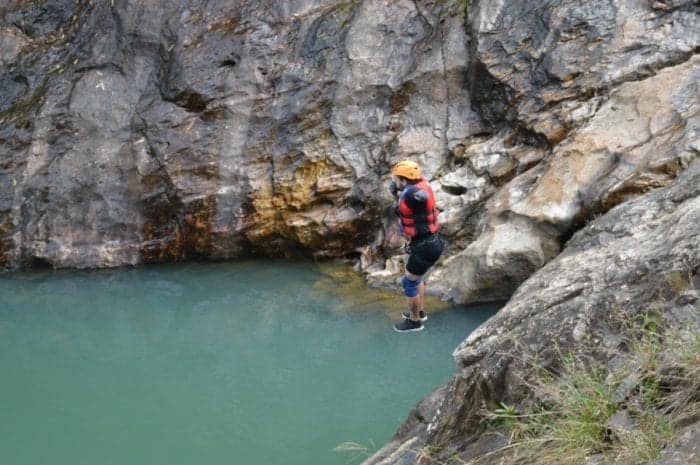 Dalat Canyoning, Leaping 36ft into a narrow cavern, ziplining over a turquoise lake and abseiling 100ft over a waterfall: Canyoning in Dalat, Vietnam!, canyoning, adventure, canyoneering, abseil, cliff jumping, adventure activities to do, must do Dalat, which company, safety, danger, explore, 11 metre jump, 11m jump, things to do in Dalat, Canyoning Dalat, What to do in Dalat, Canyoning in Dalat, 