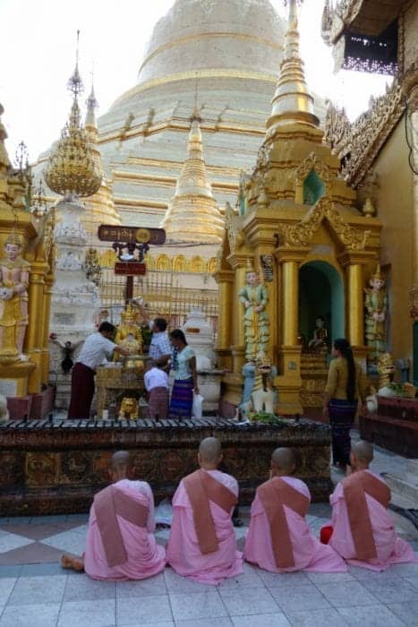 Strolling around the awe inspiring Shwedagon pagoda, Yangon, Myanmar, Burma, shwedagon paya, Bagan, Inle, Buddhism, monk, What to wear at the Shwedagon pagoda, cost, Burma tours, 