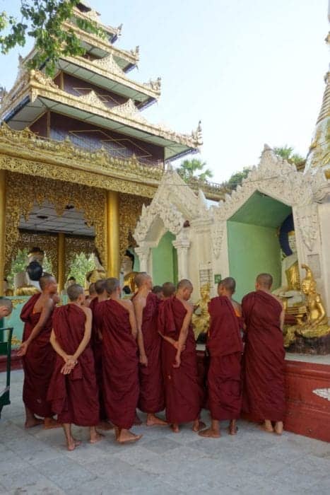 Strolling around the awe inspiring Shwedagon pagoda, Yangon, Myanmar, Burma, shwedagon paya, Bagan, Inle, Buddhism, monk, What to wear at the Shwedagon pagoda, cost, Burma tours, 