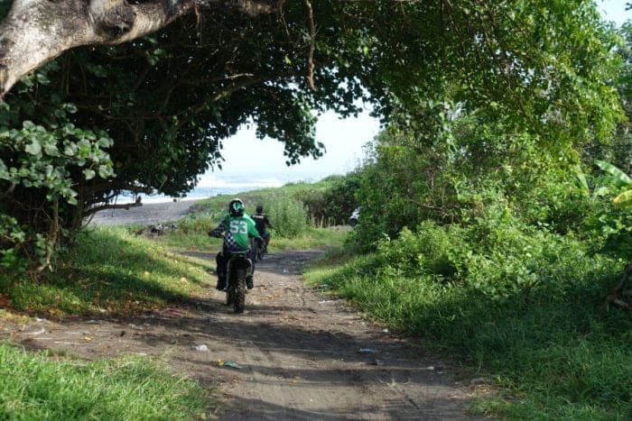 Dirt biking along the black sand beaches of Bali, a different way to spend the day at the beach, Dirt bike Bali, bali dirt bike tours, bali dirt bike adventures, Indonesia, Cost, Enduro Bike tour, Crosser, Off road bike, Kawasaki, 