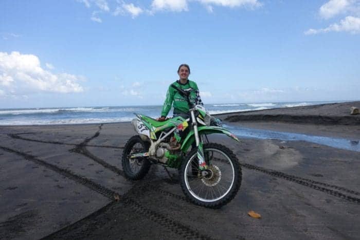 Dirt biking along the black sand beaches of Bali, a different way to spend the day at the beach, Dirt bike Bali, bali dirt bike tours, bali dirt bike adventures, Indonesia, Cost, Enduro Bike tour, Crosser, Off road bike, Kawasaki, 