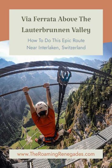 Via Ferrata 2000ft above Lauterbrunnen Valley, Swiss Alps!