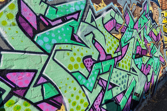 Colourful graffiti on a street in Melbourne